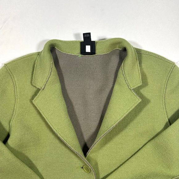 Eileen Fisher Merino Wool Blazer Style Jacket Womens Small Green - Picture 3 of 8
